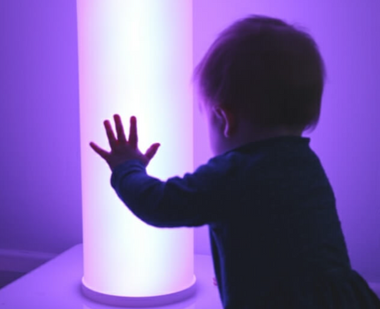 Interactive Chroma Tube- 15cm Diameter | 100-200cm Options | Waterless Tube with Large Button Controller | Large Sensory