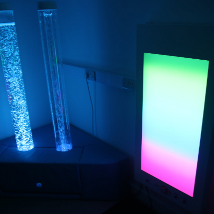 Sensory Light and Sound Panel - 120 x 60 x 8 cm | 60 or 120 cm Options | Sound Reactive | Rainbow RGB LED Light |Large Sensory