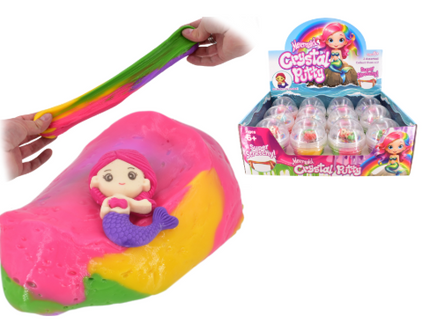 Rainbow Mermaid Crystal Putty - 140g | Sensory Play | Stretchy Fun