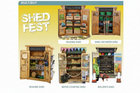 Promotional graphic for 'Shed Fest' with images of various themed sheds.