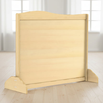 Wooden divider in a natural room