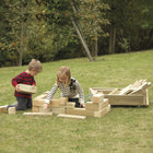 Wooden Outdoor Building Block Cart And Blocks - Outdoor Learning | Role Play | Group Interaction | Playground | Forest School |