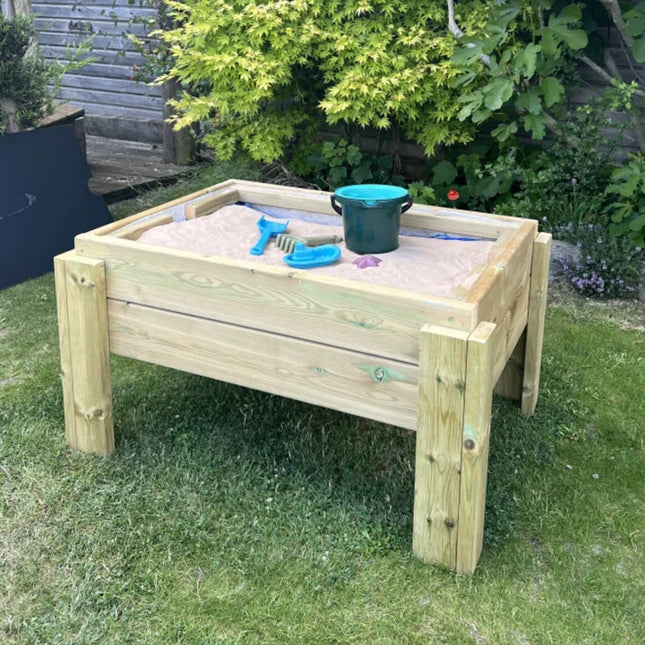 Wooden Outdoor Sandpit Box With Chalk Board Lid