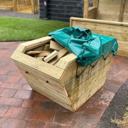 Wooden Skip And Wooden Blocks - Outdoor Learning | Forest School | Playground Activities | Garden Equipment