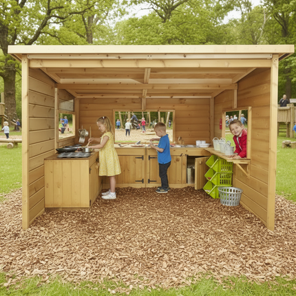 Outdoor Wooden Open Concoction Cabin - Outdoor Learning | Imaginative Play | Forest School | Playground | Social Play | Role Play