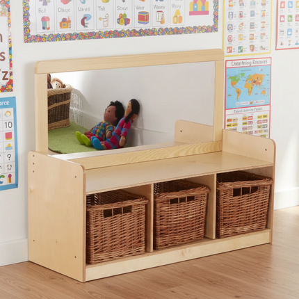 Rookie Mirror Unit Low - Height 45cm | Indoor | Classroom Furniture | Storage | Bench | Imaginative Play