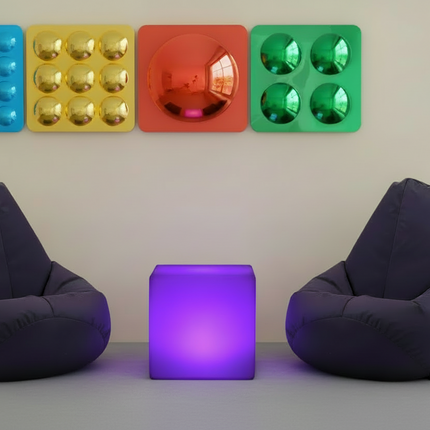 Coloured Assorted Convex Bubble Mirrors- Set of 4- 50cm | Sensory Mirror