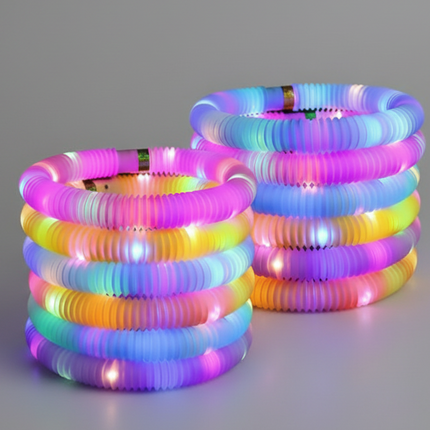 Light Up Pop Tubes - Small Sensory Toy | Fidget | Flashing | Static | Stretch