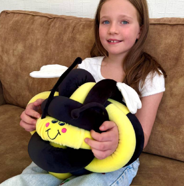 Vibrating Sensory Comfort Plush Cuddle Bee - 25cm x 25cm | Sensory | Squeeze | Squish | Hold | Regulation | Stimulation | SEN Rescource